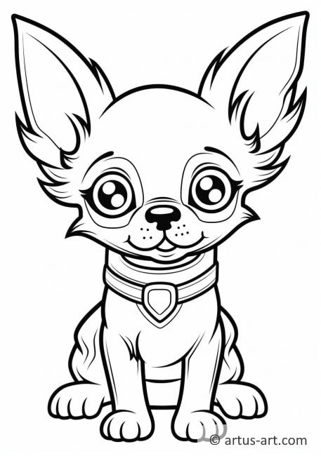 Süße Chihuahua Malvorlage für Kinder